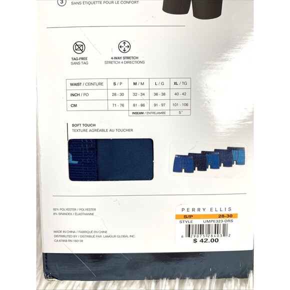 Perry Ellis Portfolio Boxer Briefs Mens Size S Microfiber 5-Pack Underwear Blue - Picture 7 of 8